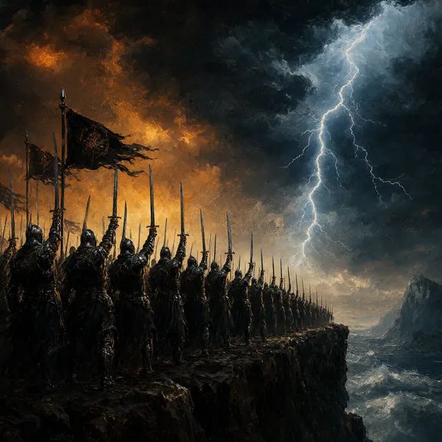 Cover zum persönlichen Song „Hebt die Waffen, Brüder“, Power Metal, Kundensongtext